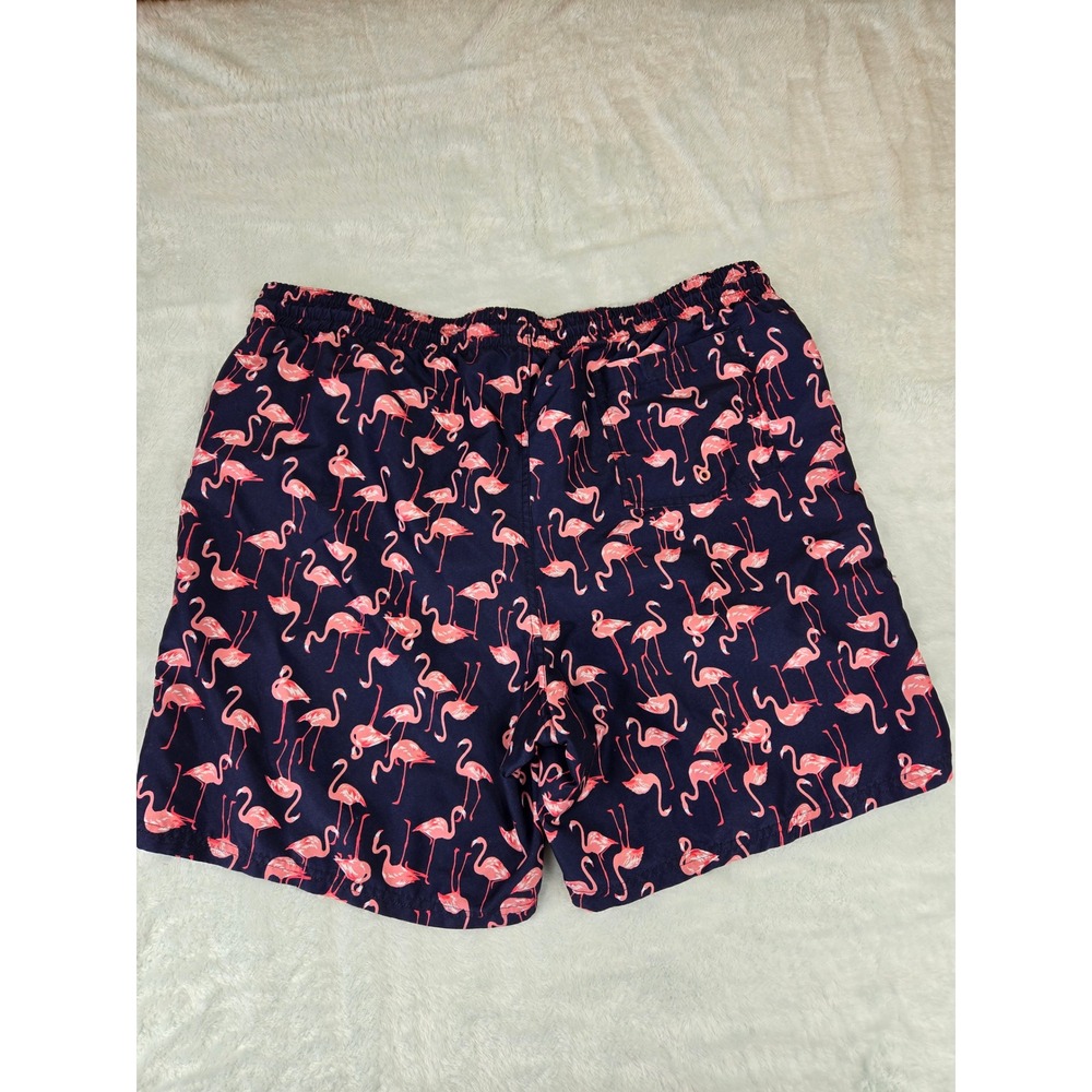 Old Navy Mens XXL Navy Blue Pink Flamingo Print Swim Trunks Mesh Lined Shorts - Picture 8 of 10